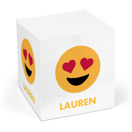 Emoji Heart Eyes Sticky Memo Cube